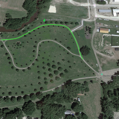 Remaining unpaved portion of walking trails