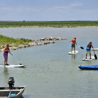 Water sports at camp