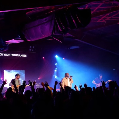 PYM Students Worshipping at Church Camp