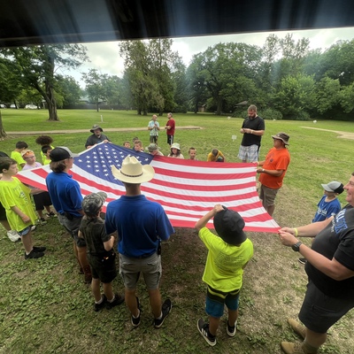 Learning how to properly handle and fold the American Flag!