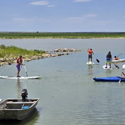 Water sports at camp